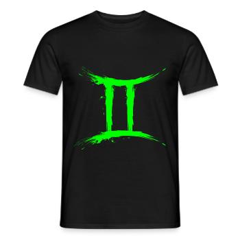Sternzeichen Zwillinge Gemini Symbol Grün Hellgrün - Männer T-Shirt - Schwarz - Vorne - AI Model Male 178 light (178cm)
