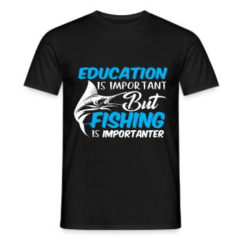 éducation pêche poissons ange pêcheur pêcheur fischer - T-shirt homme - noir - Devant - AI Model Male 178 light (178cm)