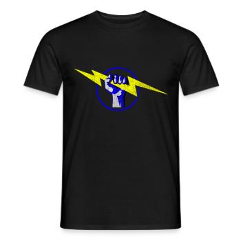 bolt & fist cerclé - T-shirt homme - noir - Devant - AI Model Male 178 light (178cm)