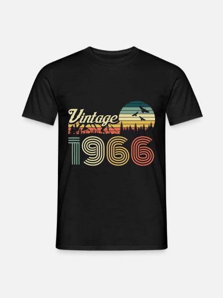 Vintage 1966 anniversaire rétro vintage cadeau - T-shirt homme - noir