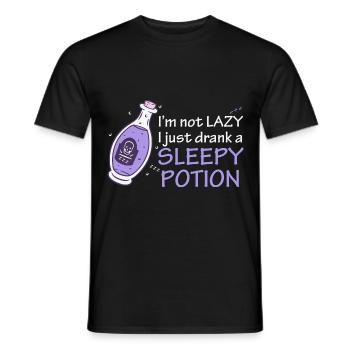 Lustige Hexe Schlafen Schläfrig Witch Potion - Männer T-Shirt - Schwarz - Vorne - AI Model Male 178 light (178cm)