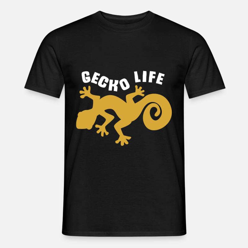 Gecko - Männer T-Shirt - Schwarz