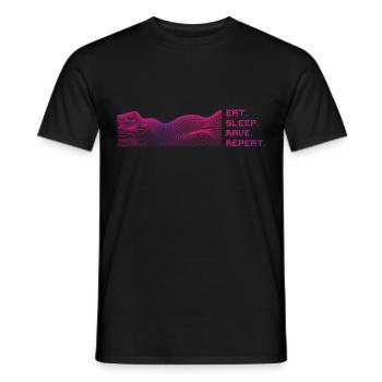 Eat. Sleep. Rave. Repeat. - Männer T-Shirt - Schwarz - Vorne - AI Model Male 178 light (178cm)