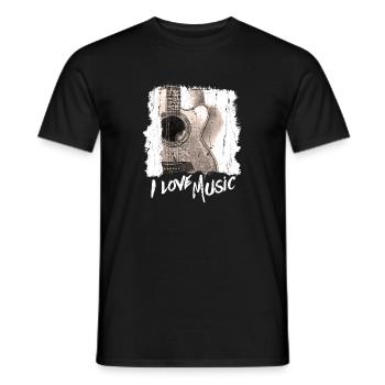 Idée cadeau musique musicien casque - T-shirt homme - noir - Devant - AI Model Male 178 light (178cm)