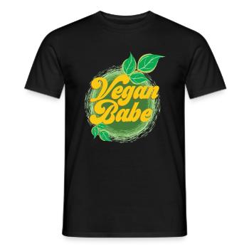 Vegan Babe - Cadeau Végétalien Végétarien Sain - T-shirt homme - noir - Devant - AI Model Male 178 light (178cm)