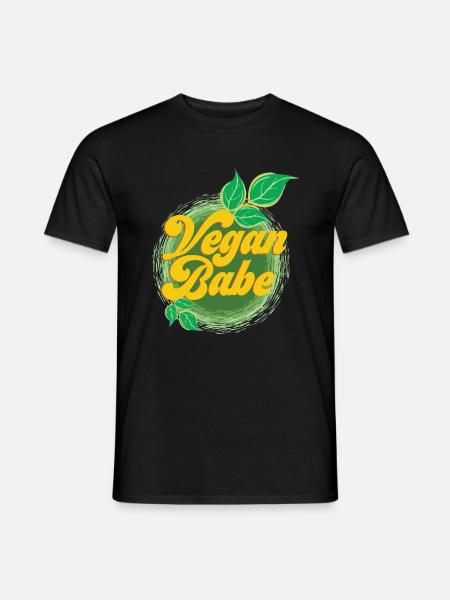 Vegan Babe - Geschenk Veganer Vegetarier Gesund - Männer T-Shirt - Schwarz