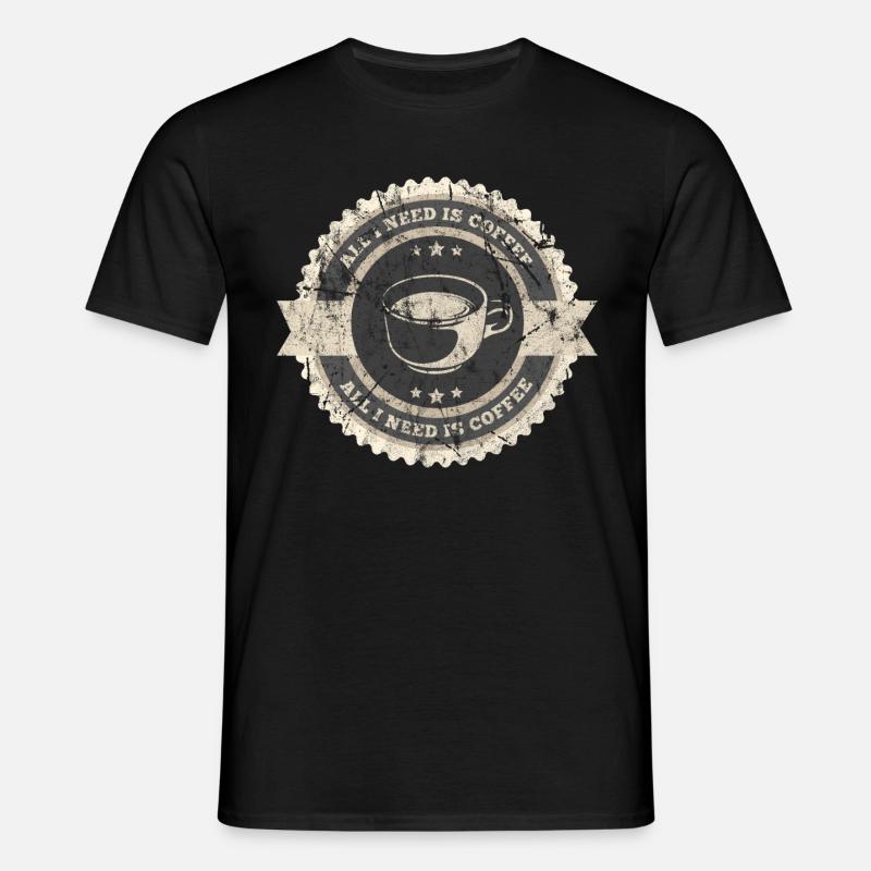 Kaffee - Männer T-Shirt - Schwarz