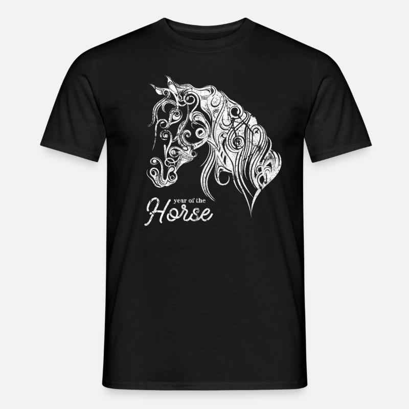 Pferd - Männer T-Shirt - Schwarz