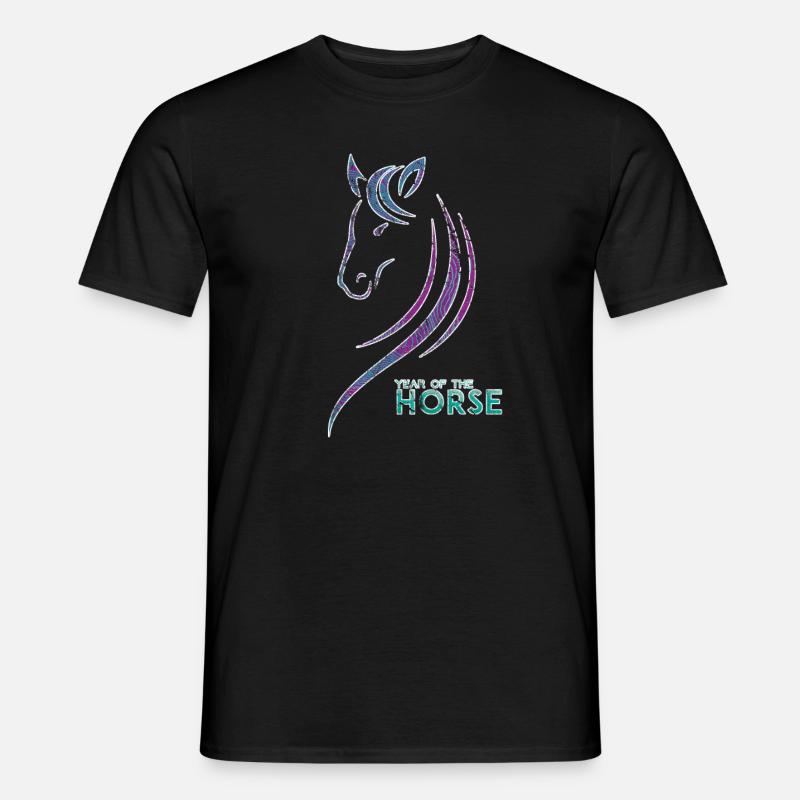 Pferd - Männer T-Shirt - Schwarz