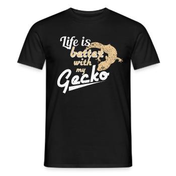 gecko - Men's T-Shirt - black - Front - AI Model Male 178 light (178cm)