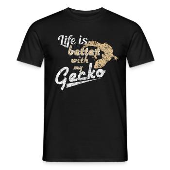 gecko - Men's T-Shirt - black - Front - AI Model Male 178 light (178cm)