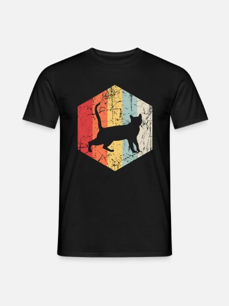 Chat rétro - T-shirt homme - noir