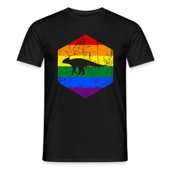 Pride Tsintaosaurus - Men's T-Shirt - black - Front - AI Model Male 178 light (178cm)