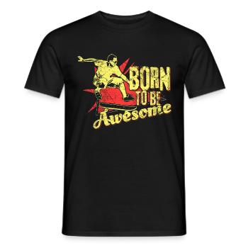 Skateboard - Männer T-Shirt - Schwarz - Vorne - AI Model Male 178 light (178cm)