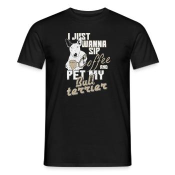 Kaffee Hund - Männer T-Shirt - Schwarz - Vorne - AI Model Male 178 light (178cm)
