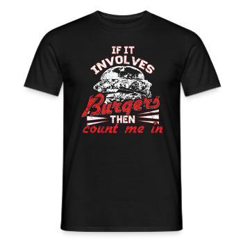 Essen Spruch - Männer T-Shirt - Schwarz - Vorne - AI Model Male 178 light (178cm)
