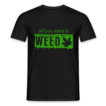 mauvaise herbe - T-shirt homme - noir - Devant - AI Model Male 178 light (178cm)