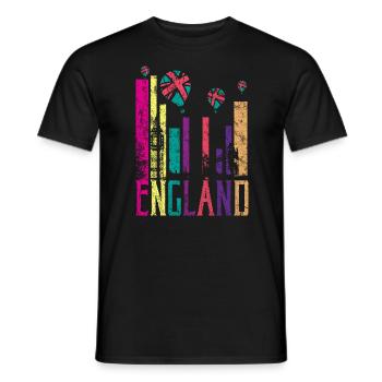 England UK Retro Vintage - Männer T-Shirt - Schwarz - Vorne - AI Model Male 178 light (178cm)