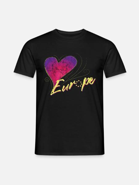 Europa Weiblich - Männer T-Shirt - Schwarz