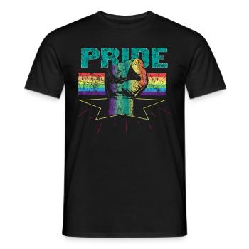 LGBT retro vintage gift - Men's T-Shirt - black - Front - AI Model Male 178 light (178cm)