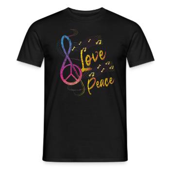 Musique de paix - T-shirt homme - noir - Devant - AI Model Male 178 light (178cm)