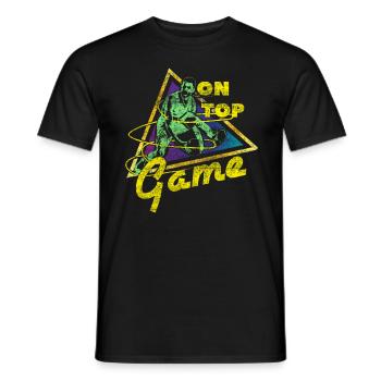 Basketball Retro Vintage Gift Idea - Men's T-Shirt - black - Front - AI Model Male 178 light (178cm)