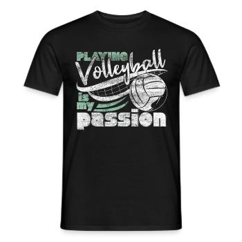 Volleyball passion - Men's T-Shirt - black - Front - AI Model Male 178 light (178cm)