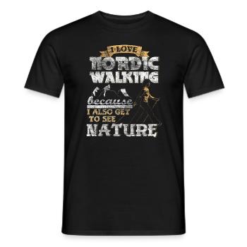 Idée Cadeau Nordic Walking - T-shirt homme - noir - Devant - AI Model Male 178 light (178cm)