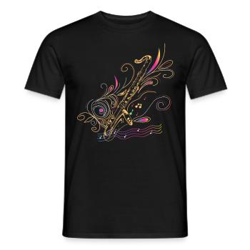 Bass Clarinet Colorful Gift - Men's T-Shirt - black - Front - AI Model Male 178 light (178cm)