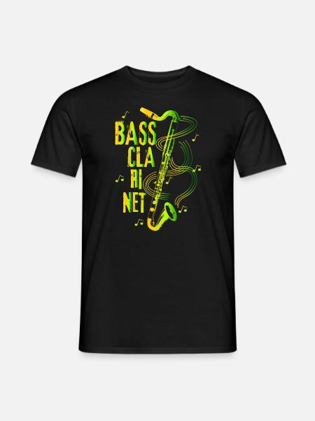 Idée cadeau rétro clarinette basse - T-shirt homme - noir
