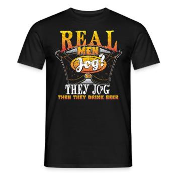Bière de jogging - T-shirt homme - noir - Devant - AI Model Male 178 light (178cm)