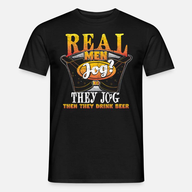 Jogging Bier - Männer T-Shirt - Schwarz