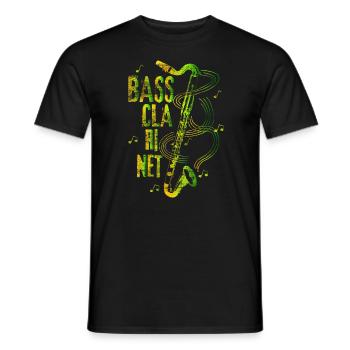 Bass clarinet clarinetist - Men's T-Shirt - black - Front - AI Model Male 178 light (178cm)