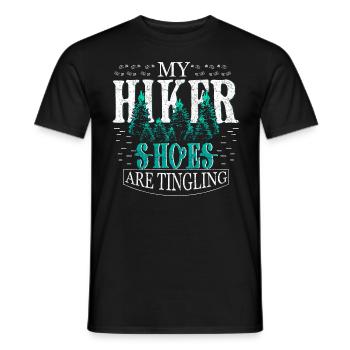 Hiker forest - Men's T-Shirt - black - Front - AI Model Male 178 light (178cm)