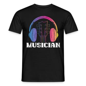 Cadeau de violon musicien - T-shirt homme - noir - Devant - AI Model Male 178 light (178cm)