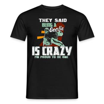 Eishockey Tormann Geschenk - Männer T-Shirt - Schwarz - Vorne - AI Model Male 178 light (178cm)