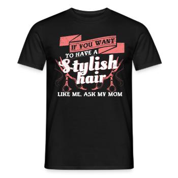 Mutter Tochter Friseur - Männer T-Shirt - Schwarz - Vorne - AI Model Male 178 light (178cm)
