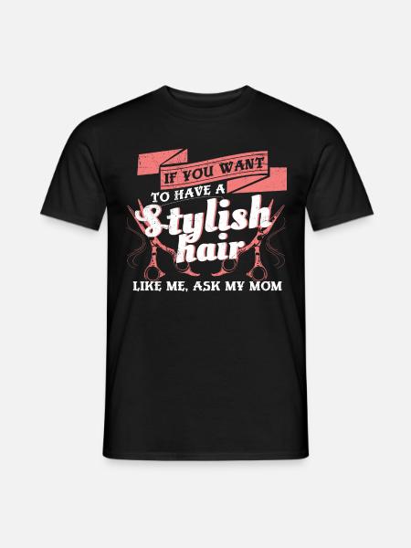 Mère Fille coiffeur - T-shirt homme - noir