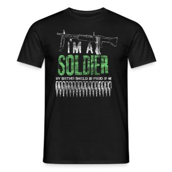 Bruder Soldat Geschenk - Männer T-Shirt - Schwarz - Vorne - AI Model Male 178 light (178cm)