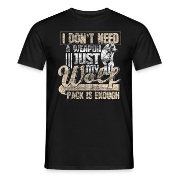 Wolf Geschenk Wölfe - Männer T-Shirt - Schwarz - Vorne - AI Model Male 178 light (178cm)
