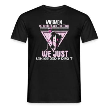 Hausmädchen Putzen - Männer T-Shirt - Schwarz - Vorne - AI Model Male 178 light (178cm)