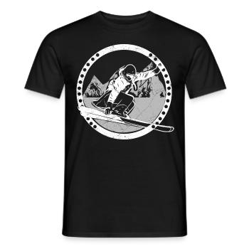 Skiing winter gift idea - Men's T-Shirt - black - Front - AI Model Male 178 light (178cm)