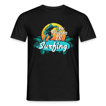 Cadeau de passe-temps de planche de surf - T-shirt homme - noir - Devant - AI Model Male 178 light (178cm)