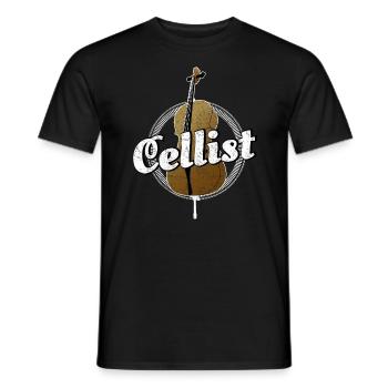 Cello string instrument musician - Men's T-Shirt - black - Front - AI Model Male 178 light (178cm)