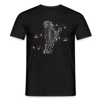 Harp artist gift idea - Men's T-Shirt - black - Front - AI Model Male 178 light (178cm)