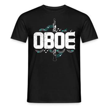 Oboe oboist concert gift idea - Men's T-Shirt - black - Front - AI Model Male 178 light (178cm)
