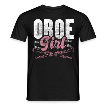 Oboe orchestra gift idea - Men's T-Shirt - black - Front - AI Model Male 178 light (178cm)