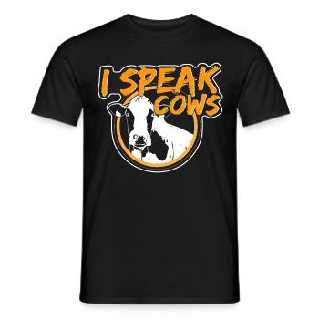 Cow Cows Mountains - Men's T-Shirt - black - Front - AI Model Male 178 light (178cm)