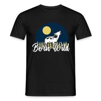 Wolf Tiere Geschenkidee - Männer T-Shirt - Schwarz - Vorne - AI Model Male 178 light (178cm)