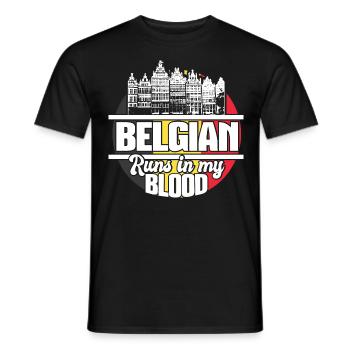 Belgien Stolz Geschenk - Männer T-Shirt - Schwarz - Vorne - AI Model Male 178 light (178cm)